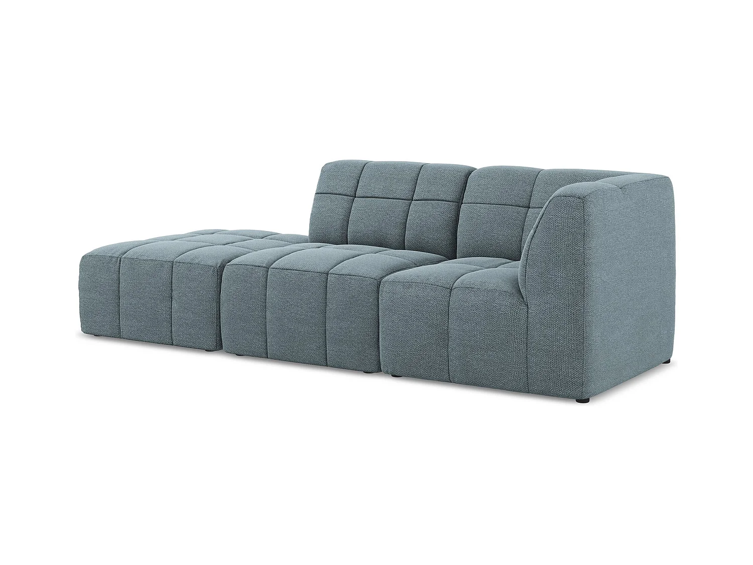 3-Sitzer Modulares Ecksofa - Ecke Links - Bouclé - Jeans - ALOHA