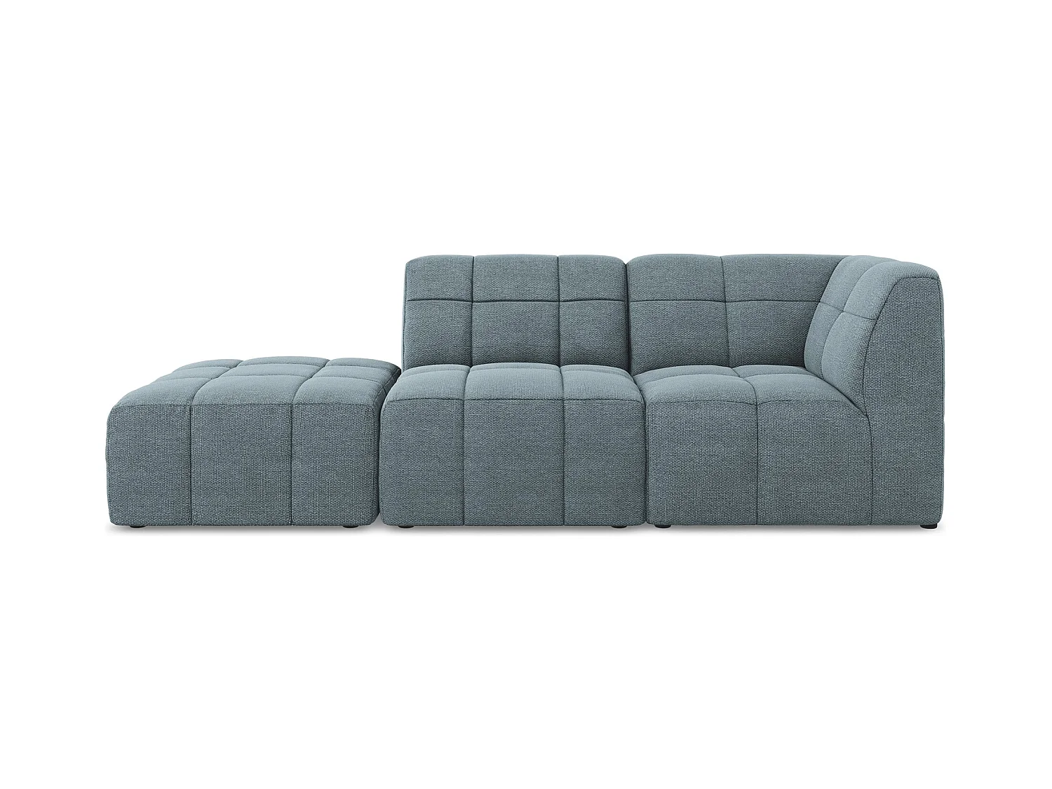 3-Sitzer Modulares Ecksofa - Ecke Links - Bouclé - Jeans - ALOHA
