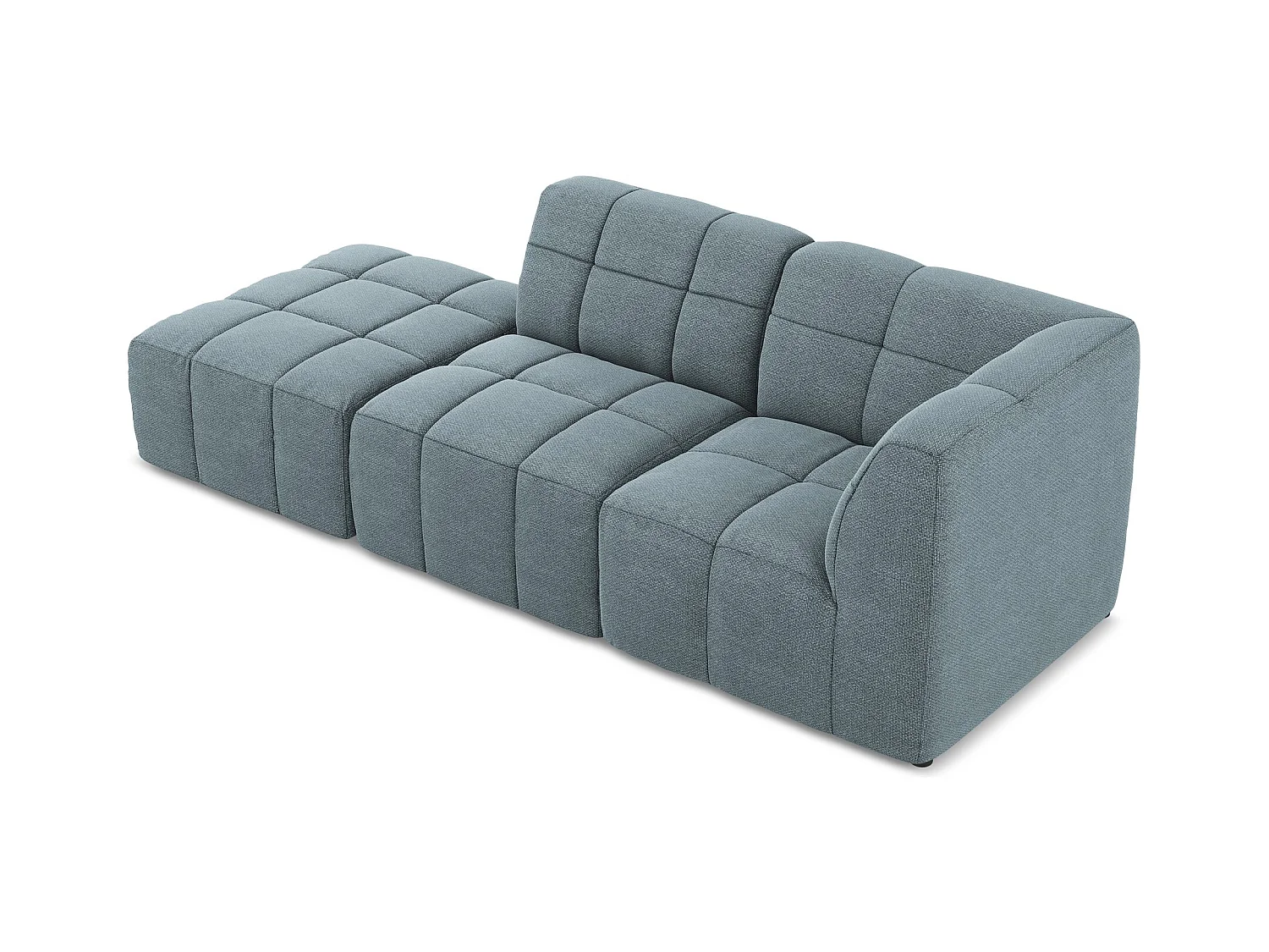3-Sitzer Modulares Ecksofa - Ecke Links - Bouclé - Jeans - ALOHA