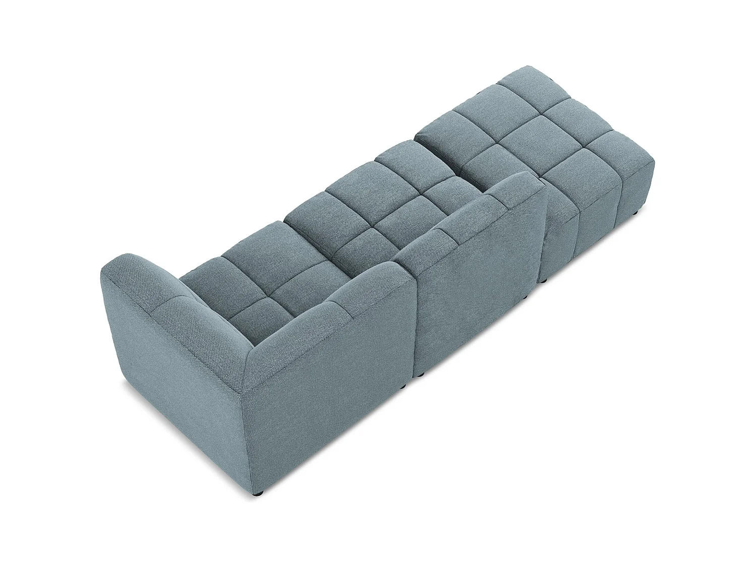 3-Sitzer Modulares Ecksofa - Ecke Links - Bouclé - Jeans - ALOHA