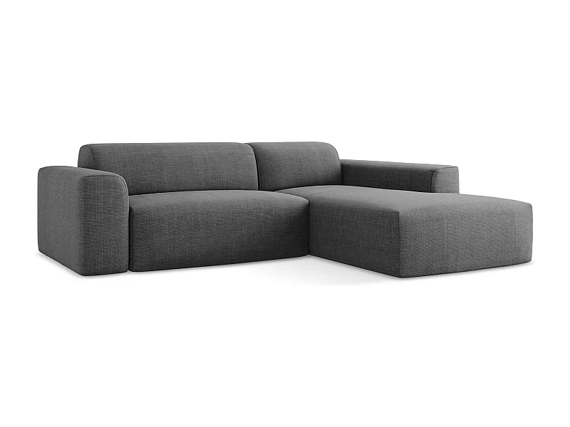 3-Sitzer Modulares Ecksofa - Ecke Rechts - Strukturstoff - Dunkelgrau - KELI