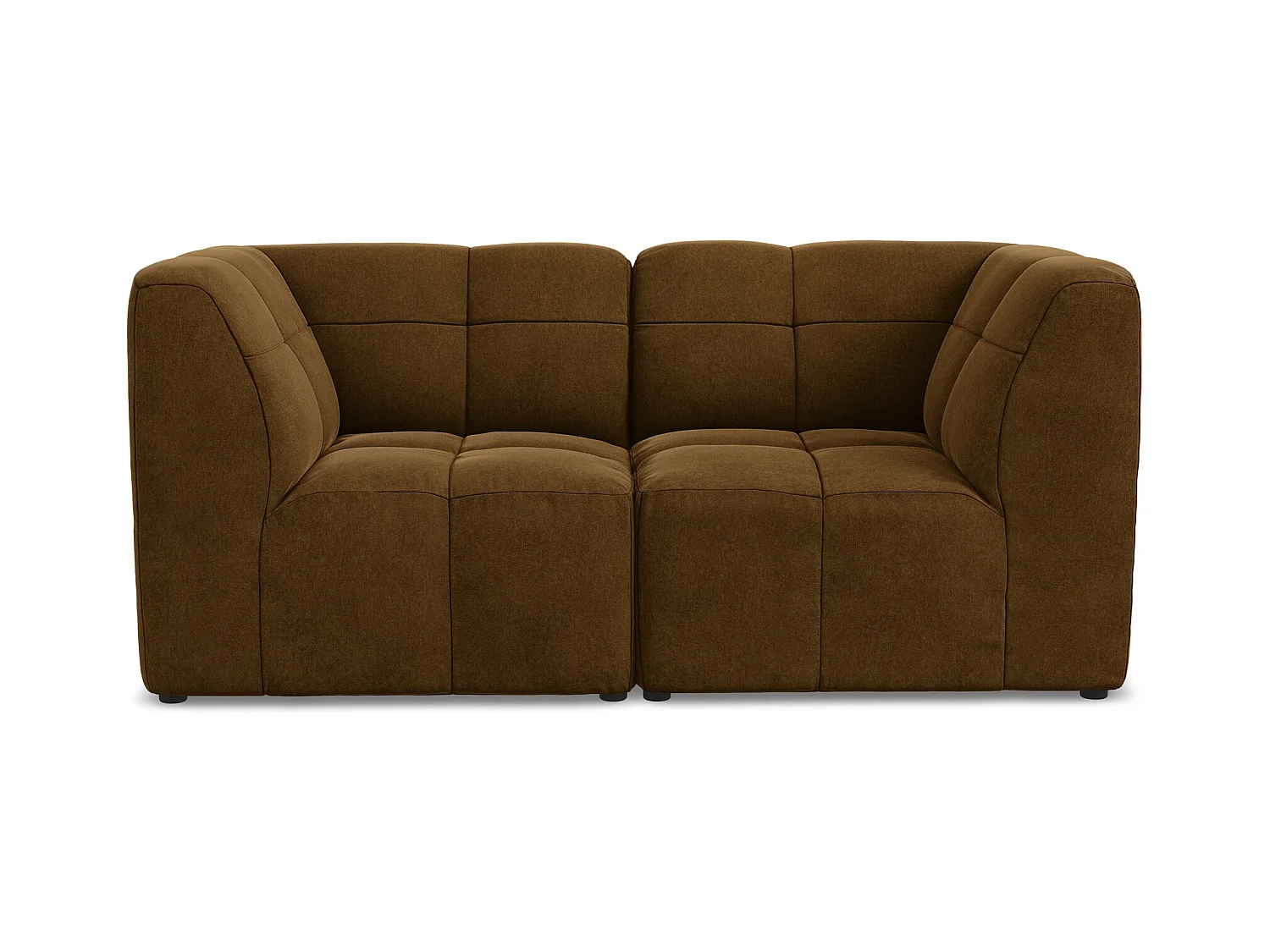 Canapé modulable 2 places en velours - moutarde - ALOHA