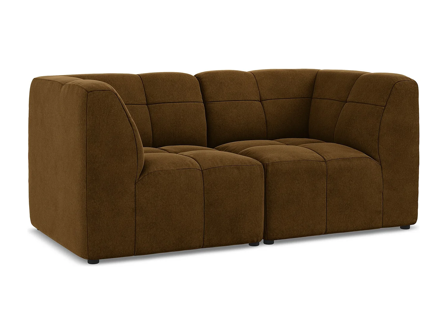 Canapé modulable 2 places en velours - moutarde - ALOHA