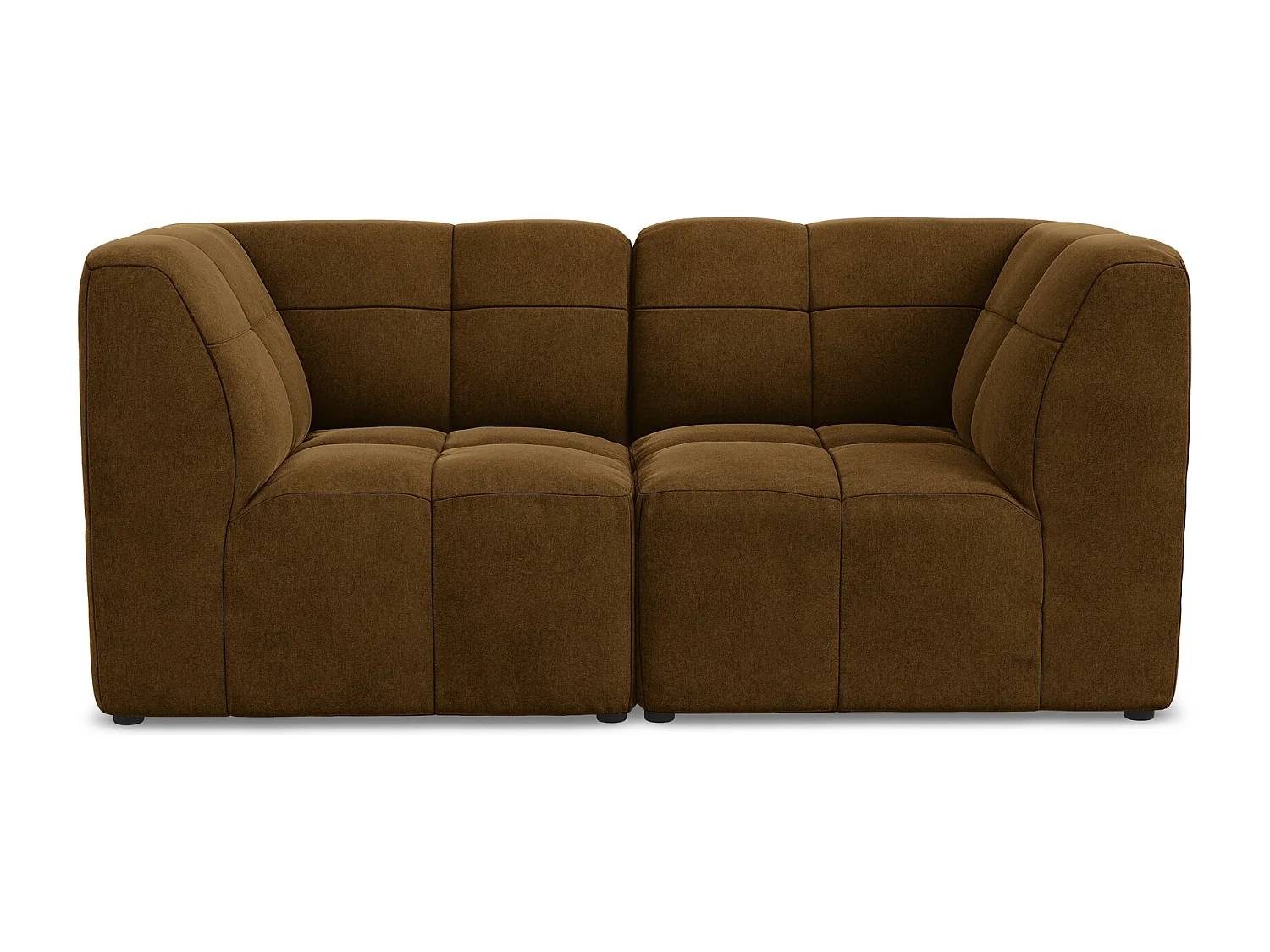 Canapé modulable 2 places en velours - moutarde - ALOHA