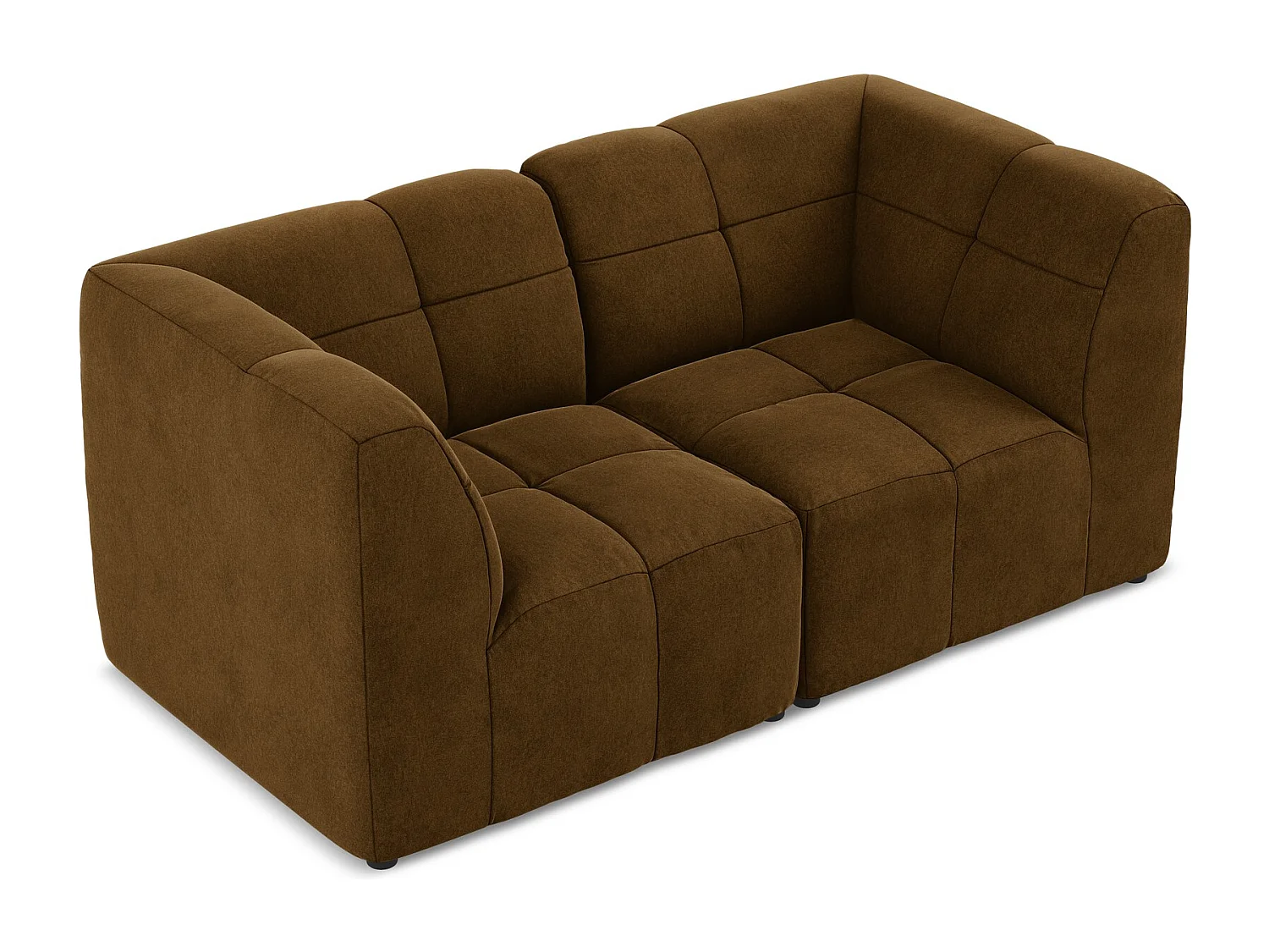 Canapé modulable 2 places en velours - moutarde - ALOHA