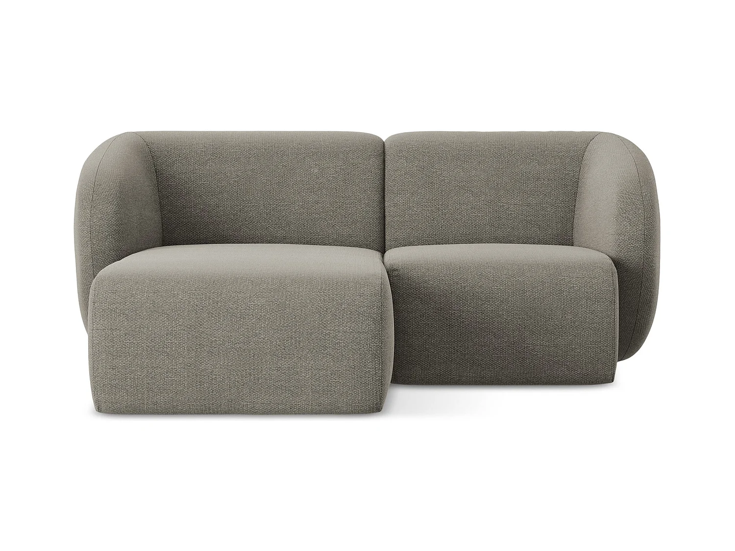 Canapé d'angle 2,5 places modulaire gauche en tissu bouclette - gris - LANI