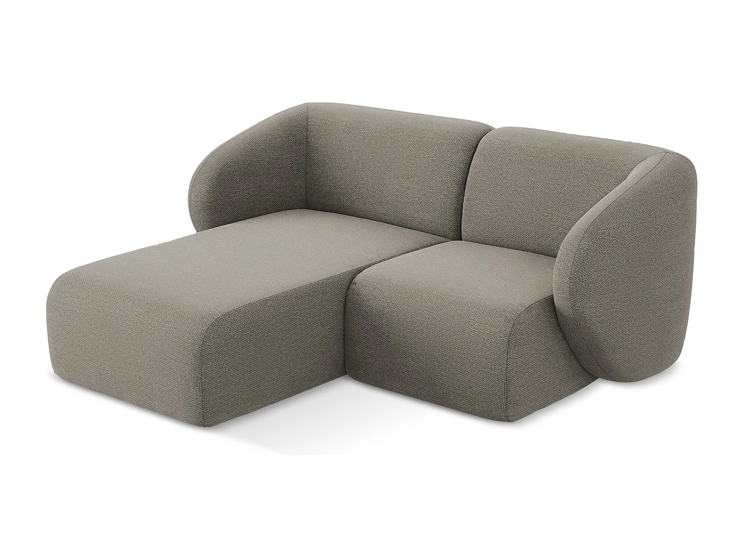 2,5-Sitzer Modulares Ecksofa - Ecke Links - Bouclé - Grau - LANI