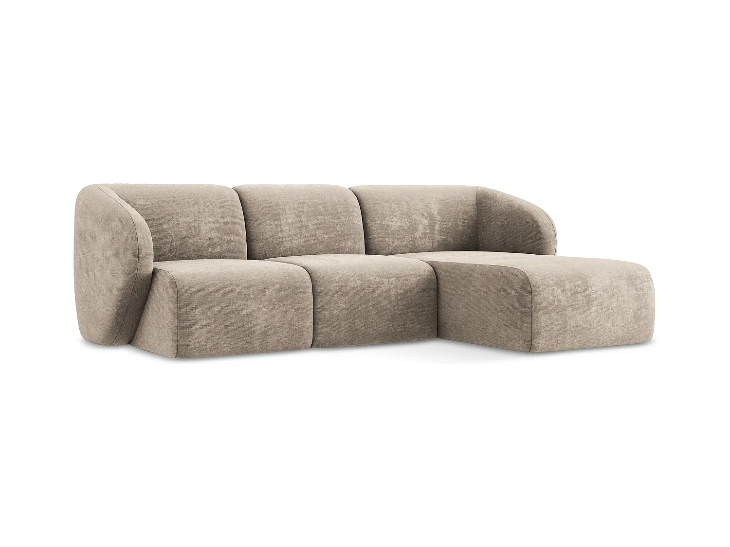 3-Sitzer Modulares Ecksofa - Ecke Rechts - Chenille - Dunkelbeige - LANI