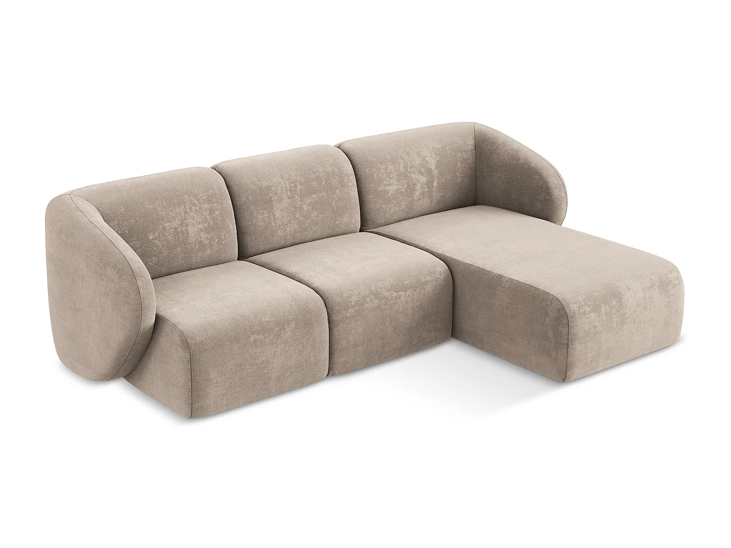 3-Sitzer Modulares Ecksofa - Ecke Rechts - Chenille - Dunkelbeige - LANI