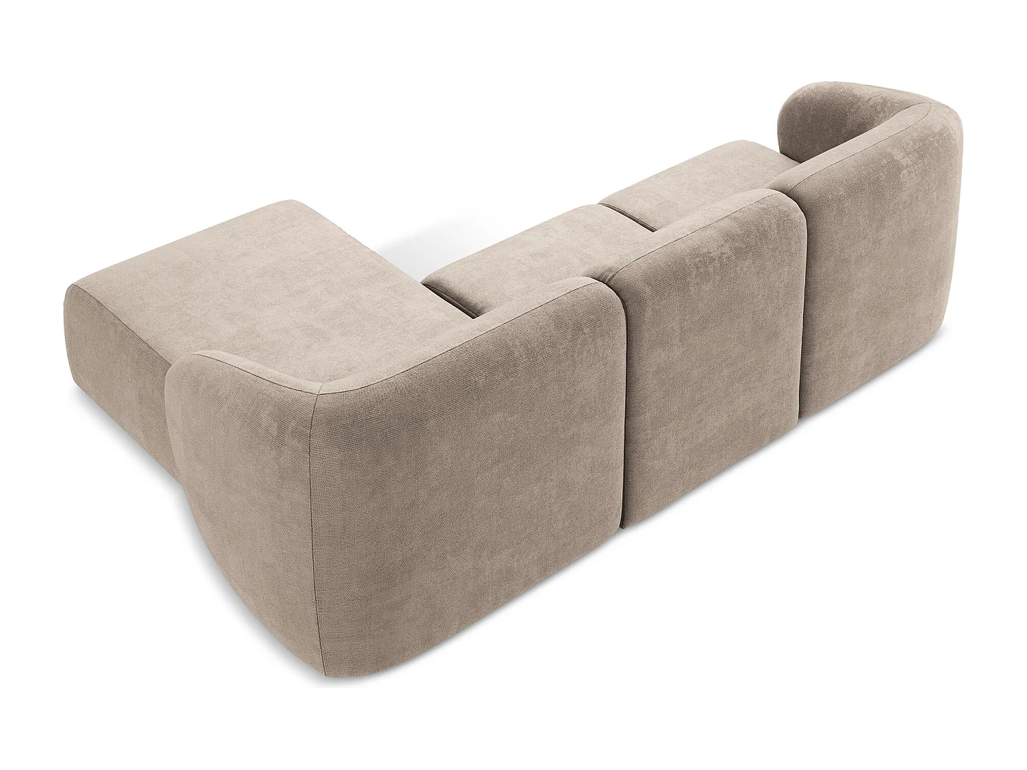 3-Sitzer Modulares Ecksofa - Ecke Rechts - Chenille - Dunkelbeige - LANI