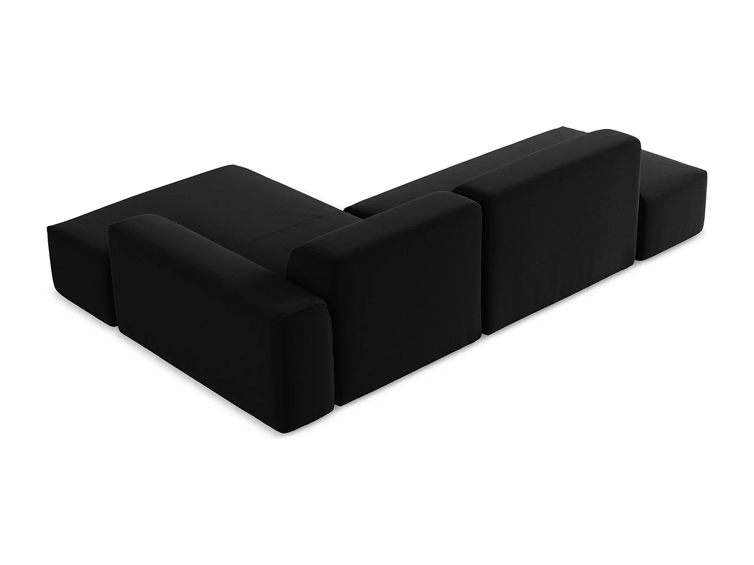 Modulaire hoekbank links van zwart velours - KELI