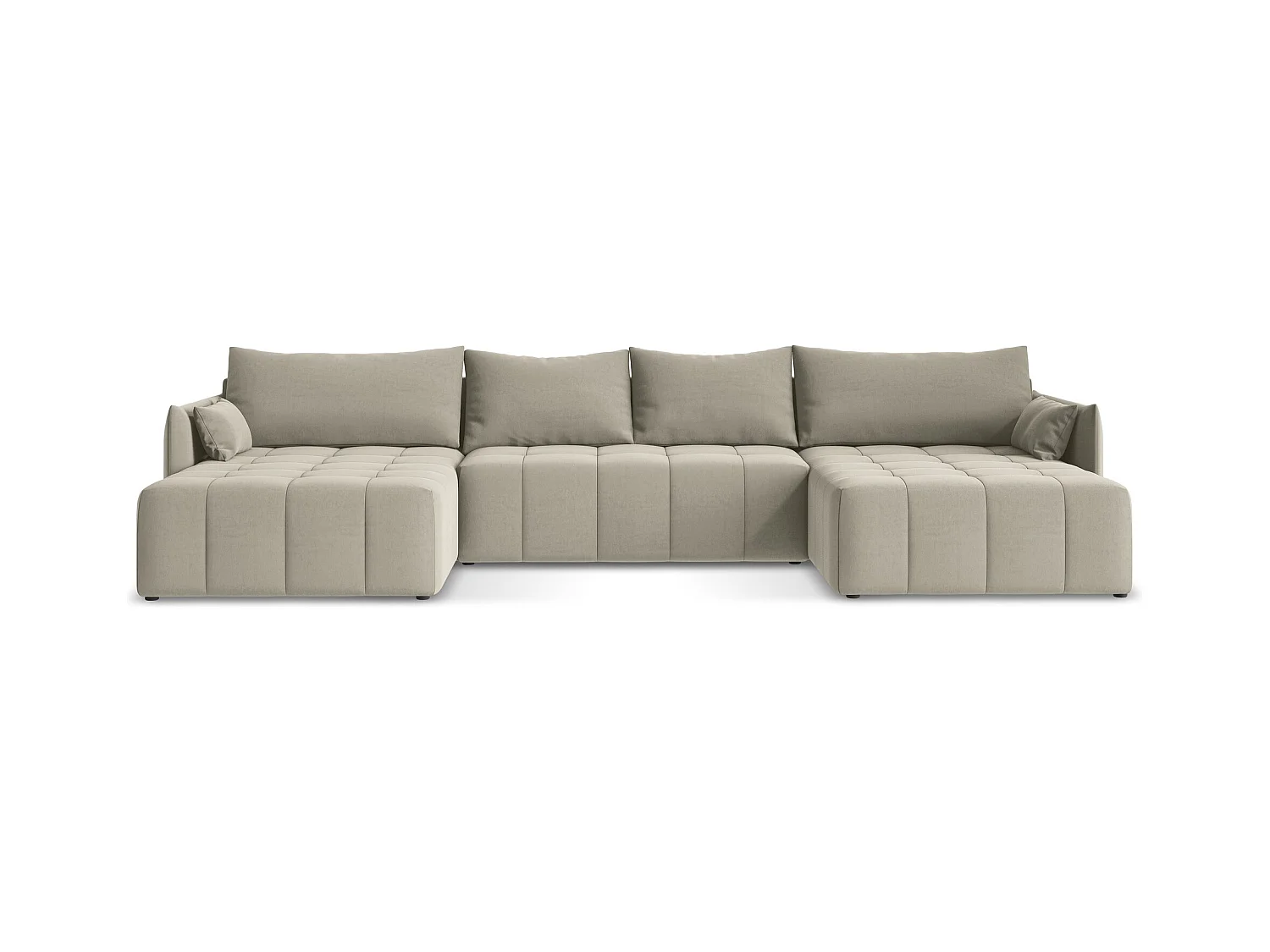 Panoramische hoekbank van parel velours - MOKU