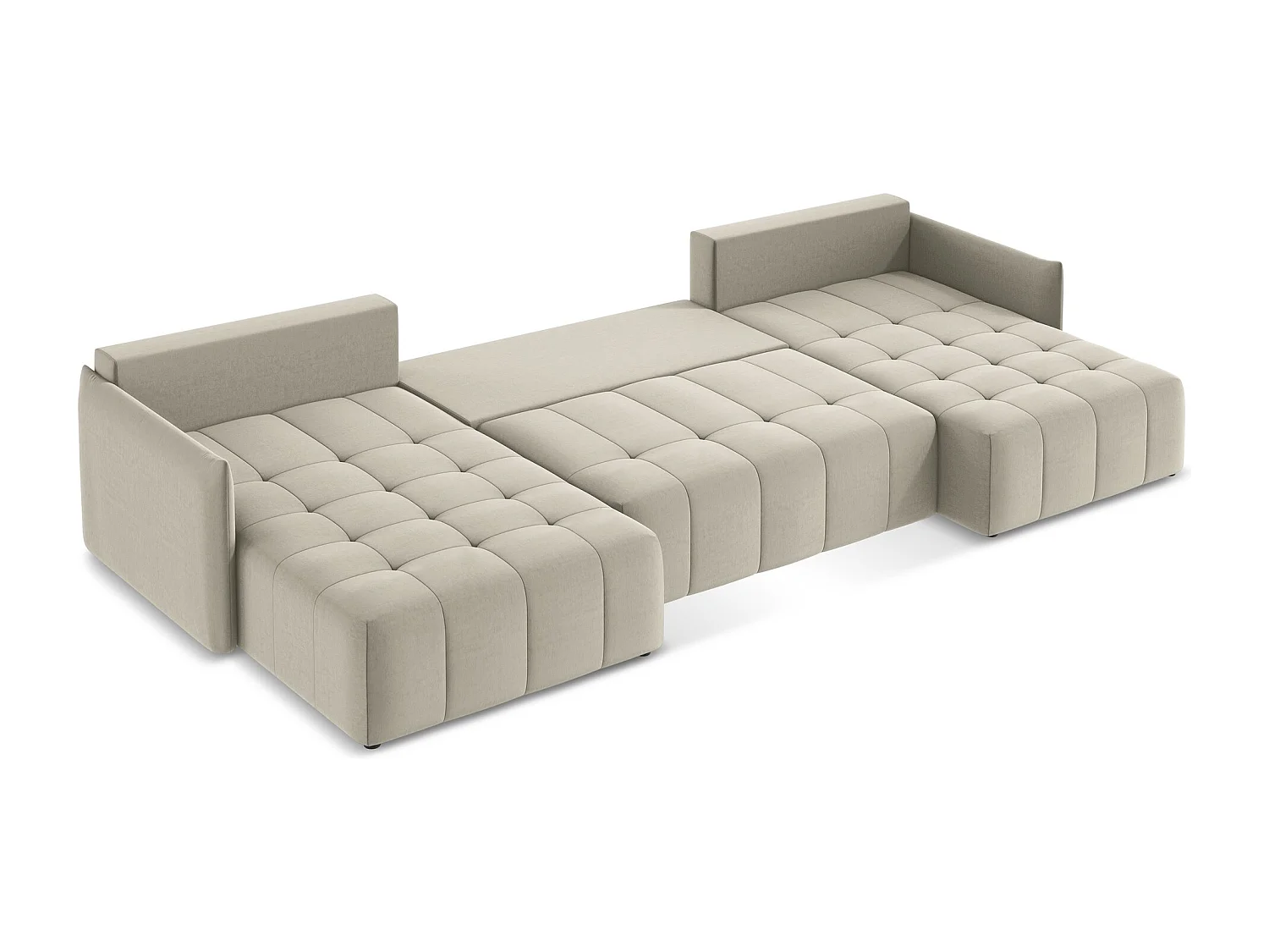 Panoramische hoekbank van parel velours - MOKU