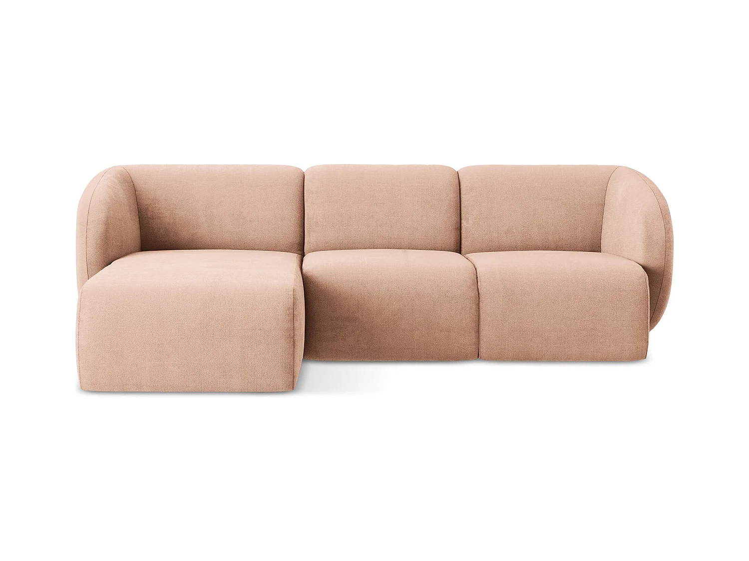 3-Sitzer Modulares Ecksofa - Ecke Links - Chenille - Pfirsich - LANI