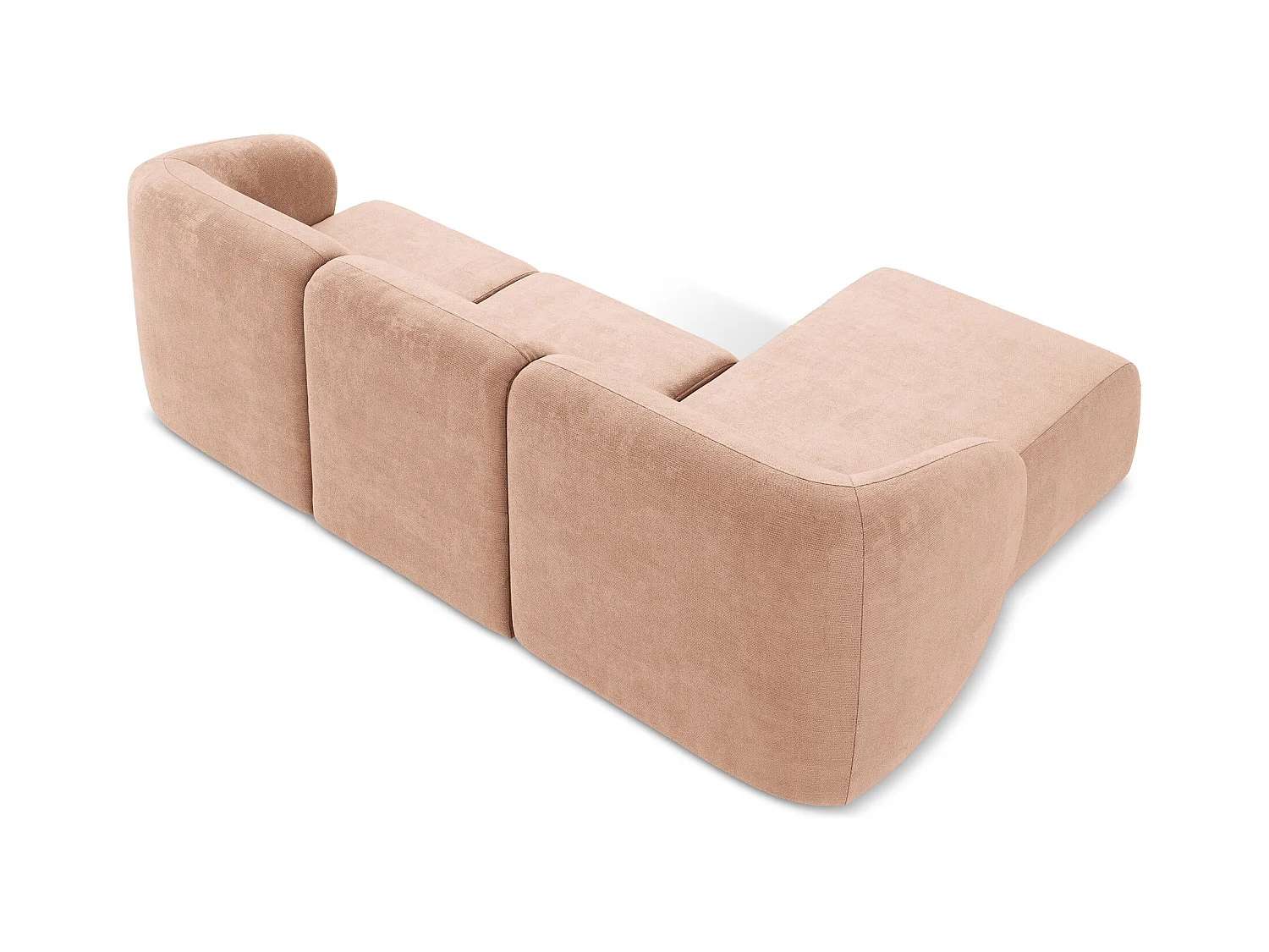 3-Sitzer Modulares Ecksofa - Ecke Links - Chenille - Pfirsich - LANI