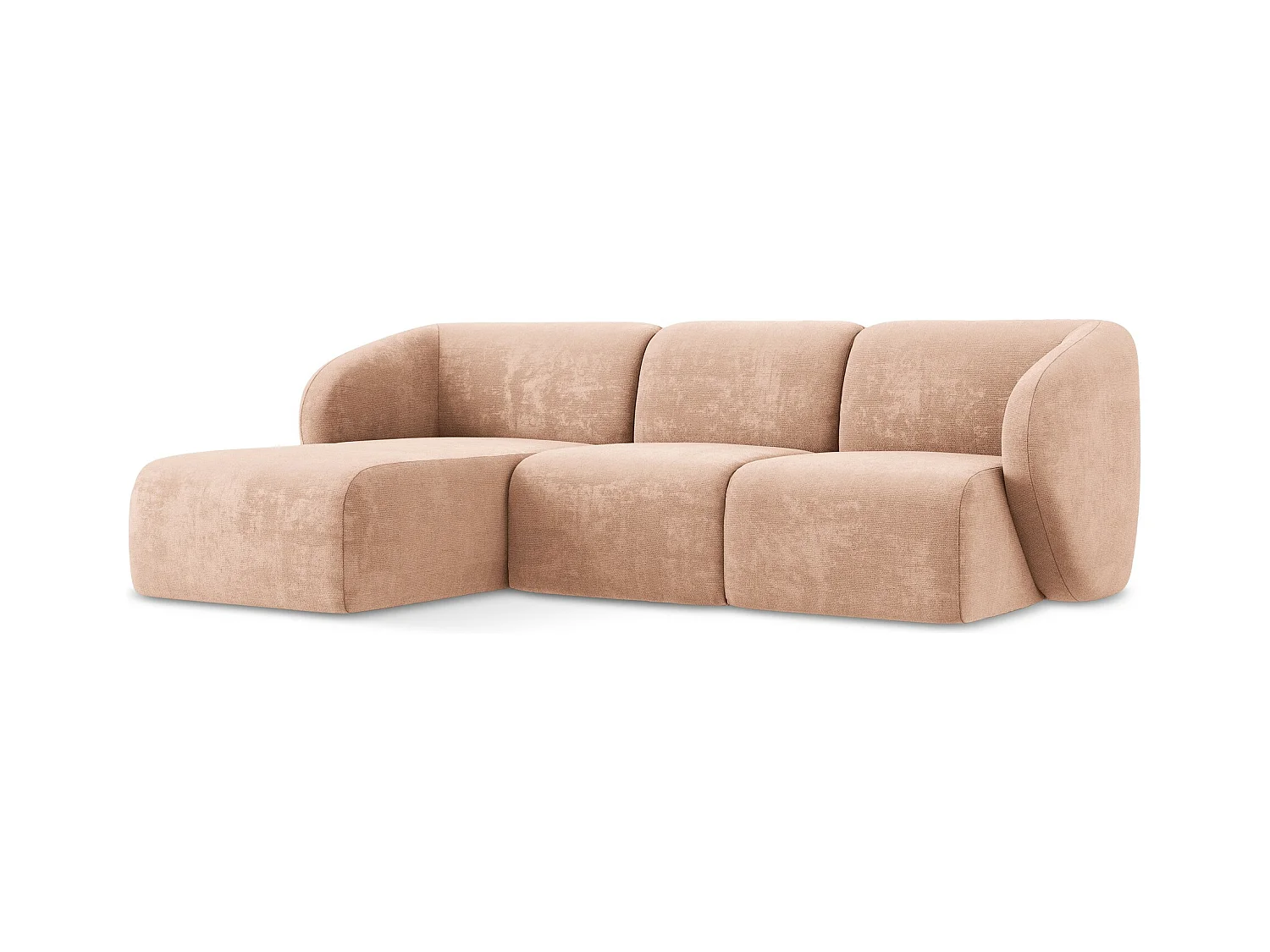 3-Sitzer Modulares Ecksofa - Ecke Links - Chenille - Pfirsich - LANI