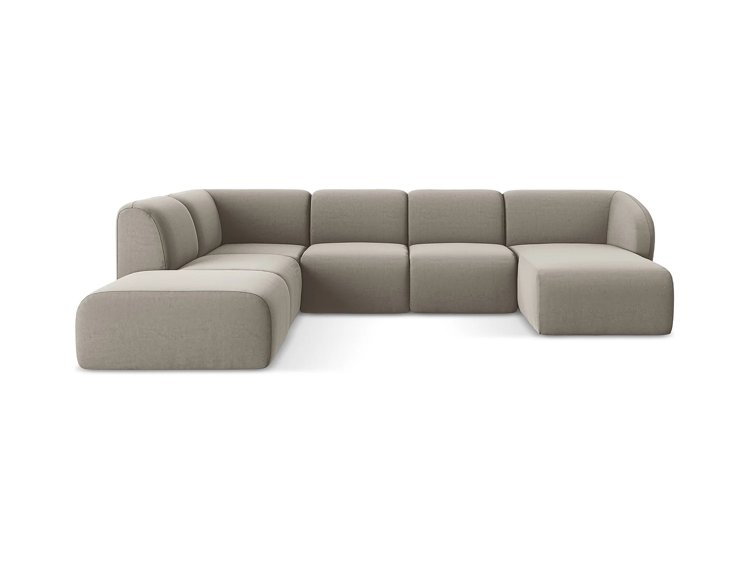 Große Wohnlandschaft Links - - Samt - Taupe - LANI