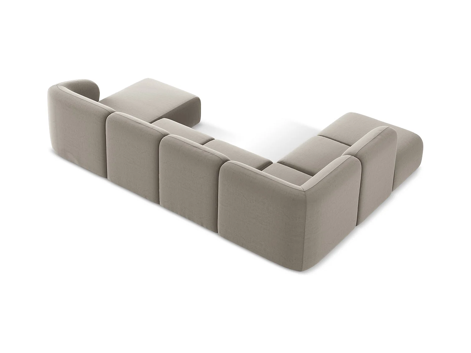 Große Wohnlandschaft Links - - Samt - Taupe - LANI