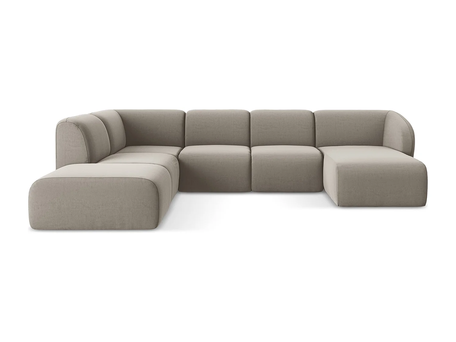 Sofa panoramiczna lewa - z tkaniny welwetowej - kreci - LANI