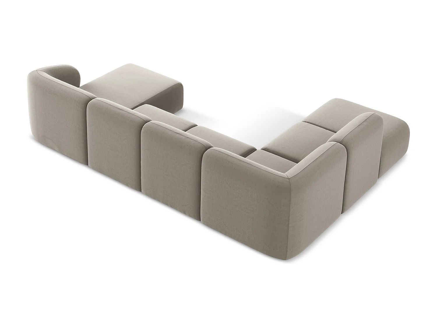 Sofa panoramiczna lewa - z tkaniny welwetowej - kreci - LANI