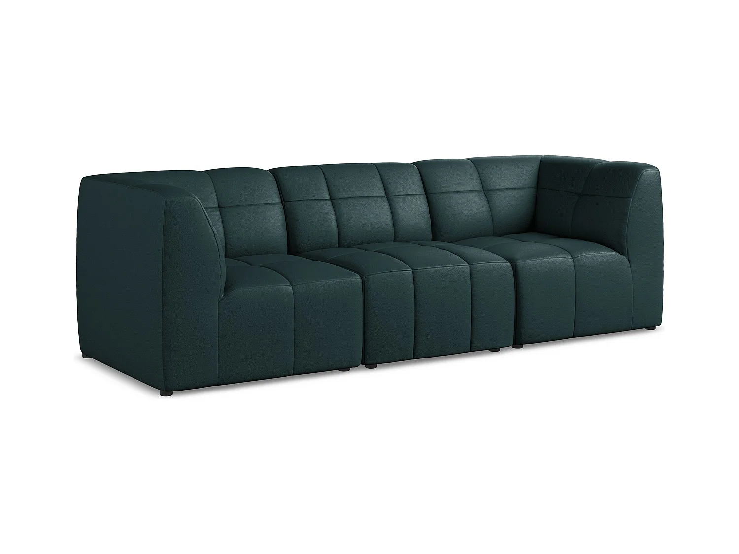 Modulares 3-Sitzer Sofa - - Kunstleder - Marine - ALOHA
