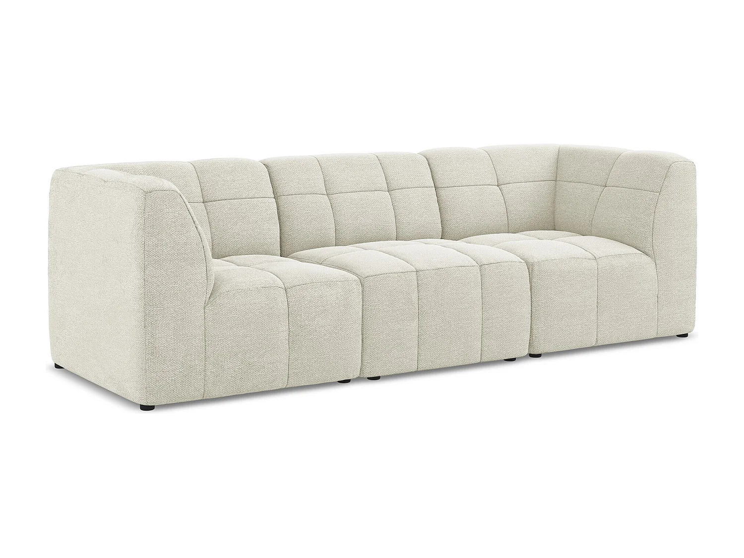 Driezits modulaire bank van zand bouclé - ALOHA