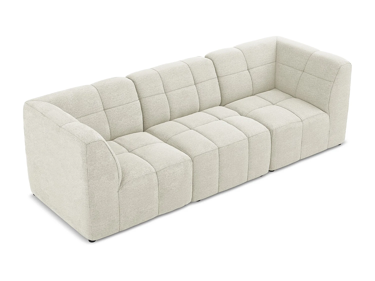 Canapé modulable 3 places en tissu bouclette - sable - ALOHA