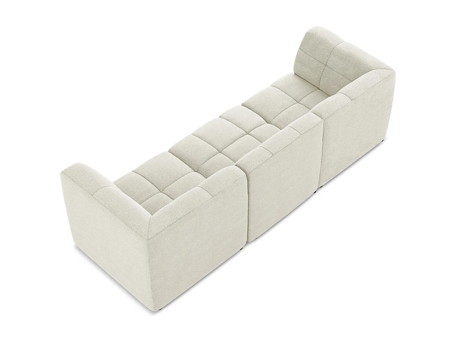 Canapé modulable 3 places en tissu bouclette - sable - ALOHA