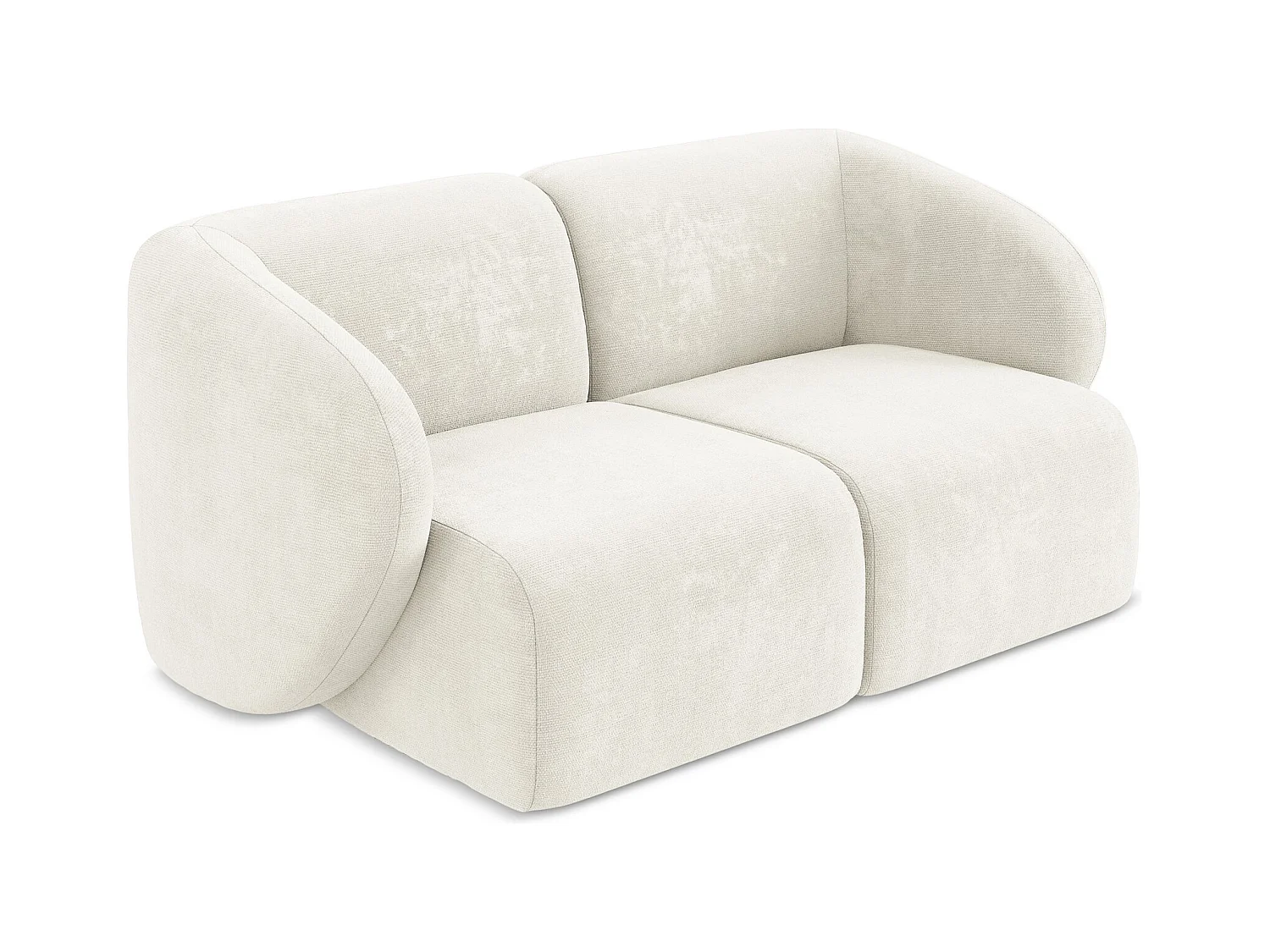 2-Sitzer Sofa - - Chenille - Weiß - LANI