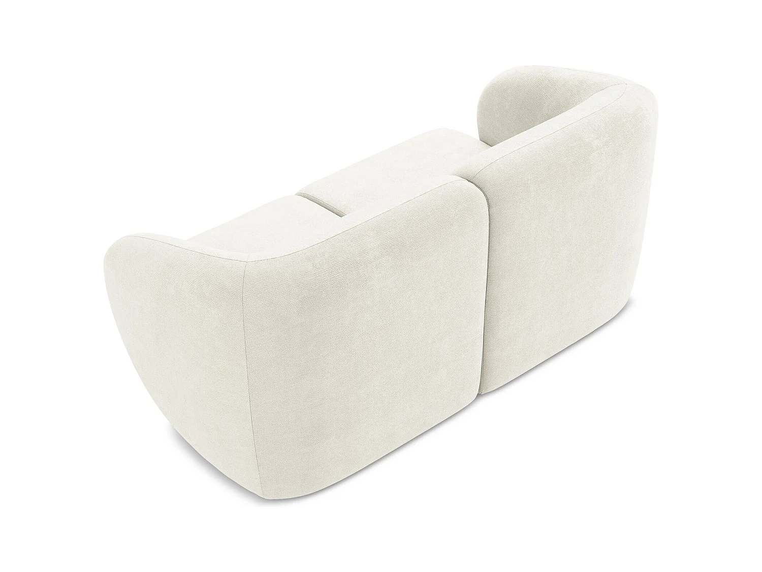 2-Sitzer Sofa - - Chenille - Weiß - LANI