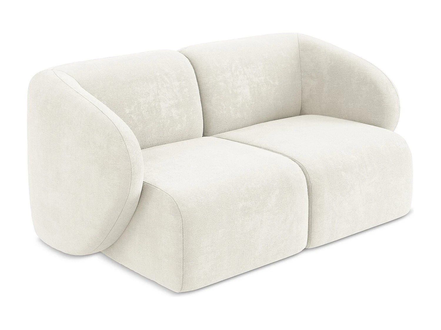 Canapé modulable 2 places en tissu chenille - blanc - LANI