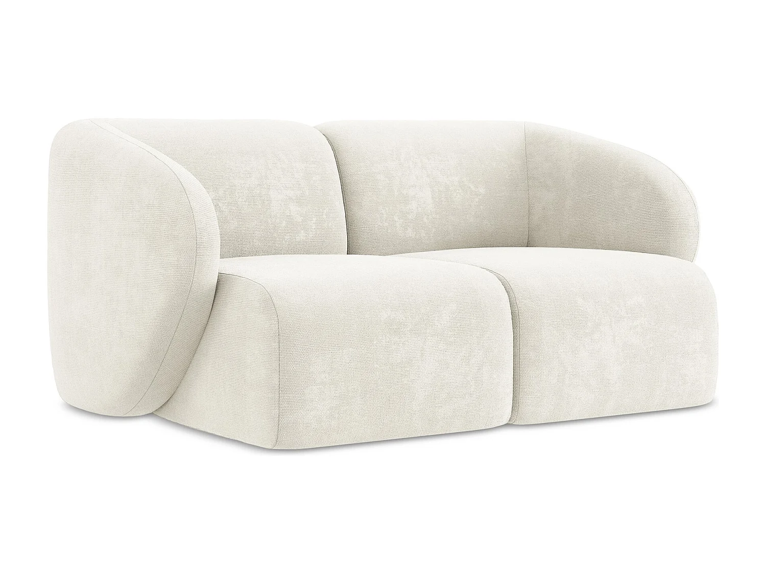 Modułowa sofa 2-osobowa - z tkaniny szenilowej - biały - LANI