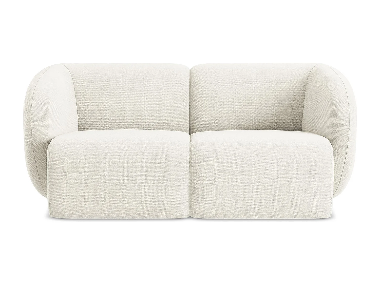 Modułowa sofa 2-osobowa - z tkaniny szenilowej - biały - LANI