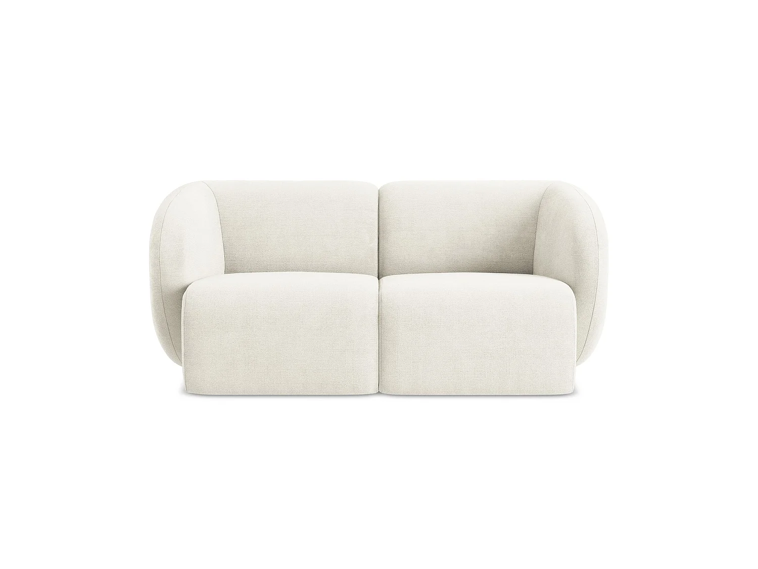 Tweezits modulaire bank van wit chenille stof - CERVO