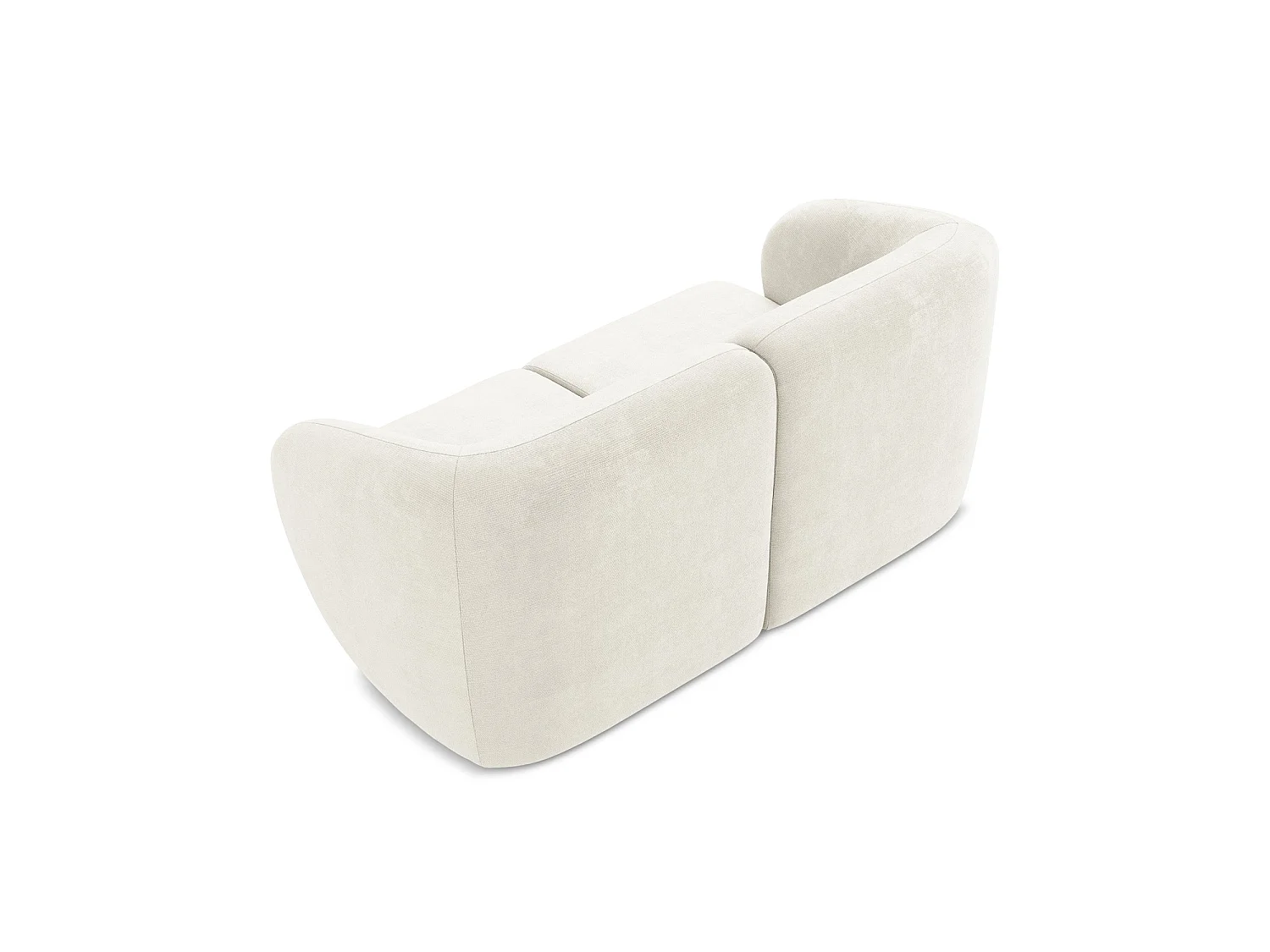 Tweezits modulaire bank van wit chenille stof - CERVO