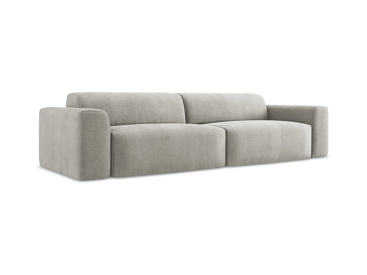 Canapé modulable 4 places en tissu texturé - gris clair - KELI