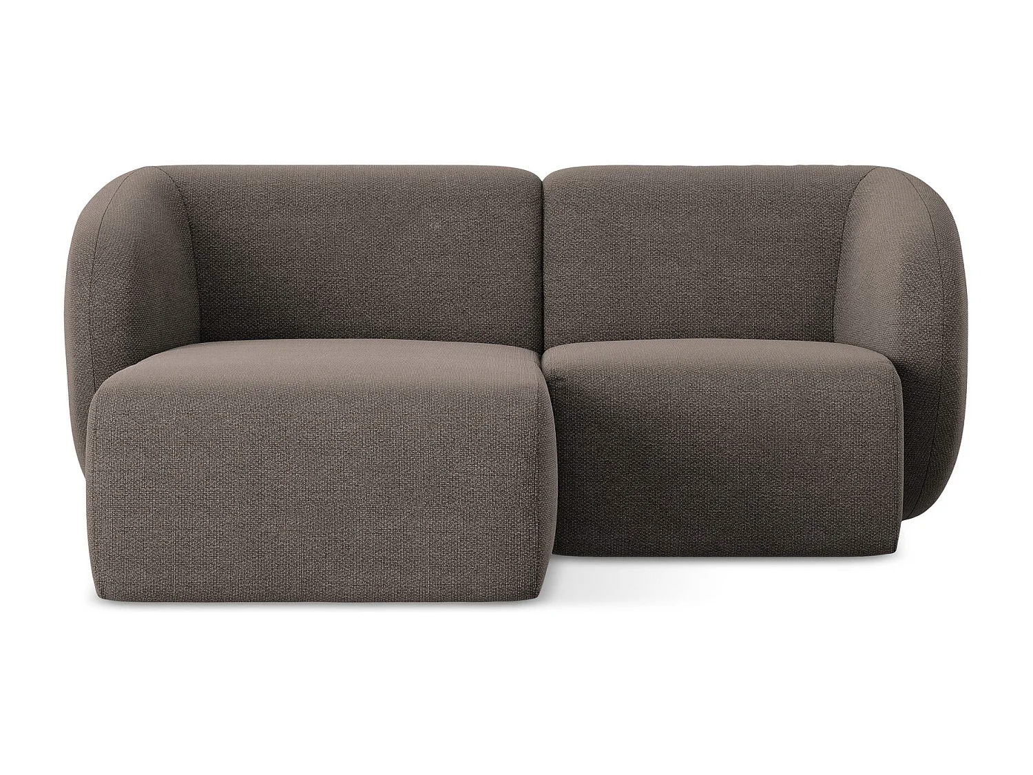 2,5-Sitzer Modulares Ecksofa - Ecke Links - Bouclé - Schokolade - LANI