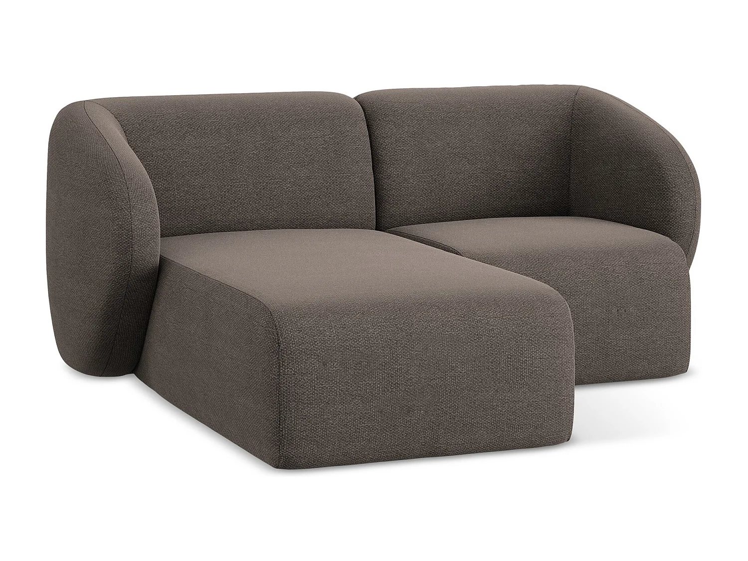 2,5-Sitzer Modulares Ecksofa - Ecke Links - Bouclé - Schokolade - LANI