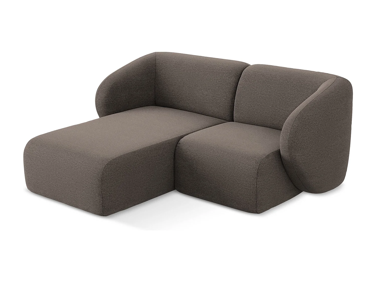 2,5-Sitzer Modulares Ecksofa - Ecke Links - Bouclé - Schokolade - LANI