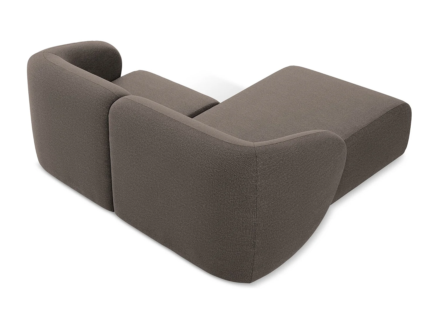 2,5-Sitzer Modulares Ecksofa - Ecke Links - Bouclé - Schokolade - LANI