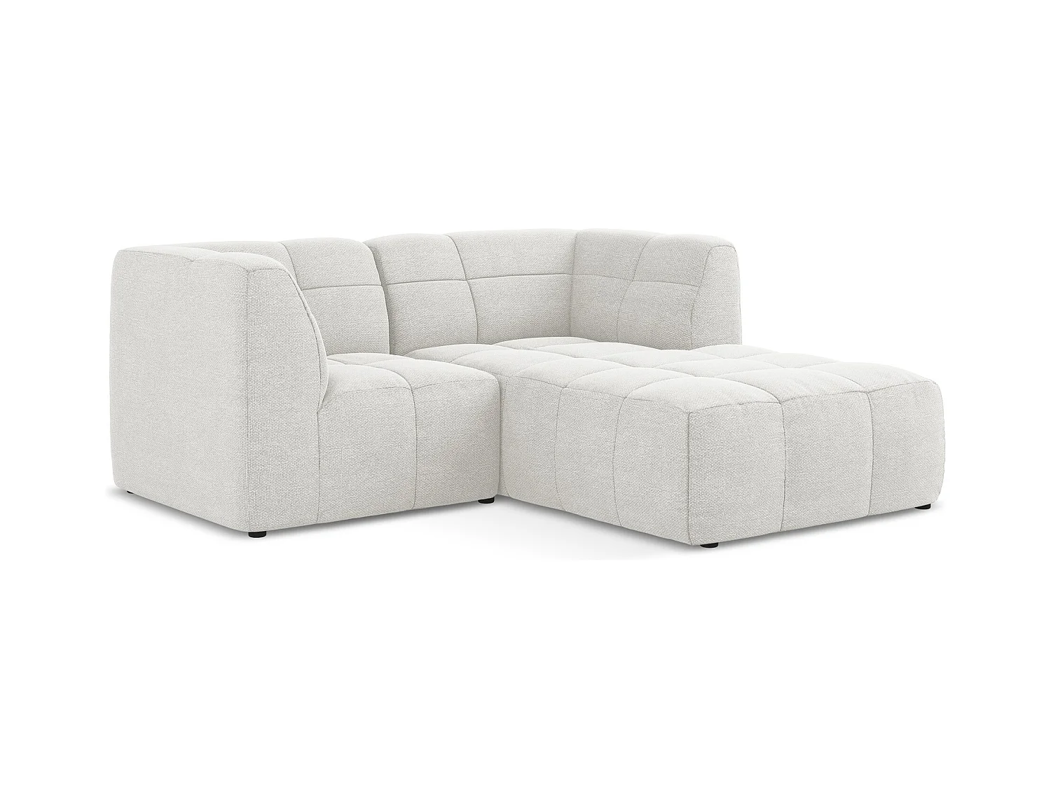 Modulaire hoekbank rechts van wit bouclé - ALOHA