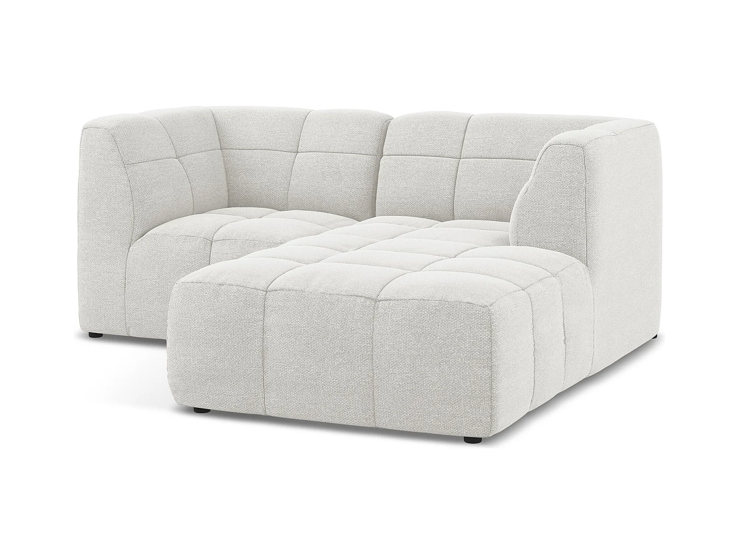 Modulaire hoekbank rechts van wit bouclé - ALOHA