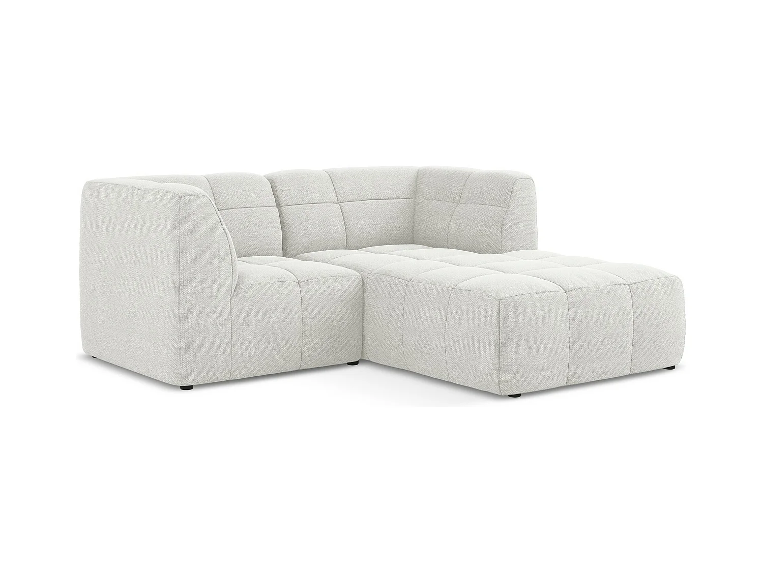 2,5-Sitzer Modulares Ecksofa - Ecke Rechts - Bouclé - Weiß - ALOHA