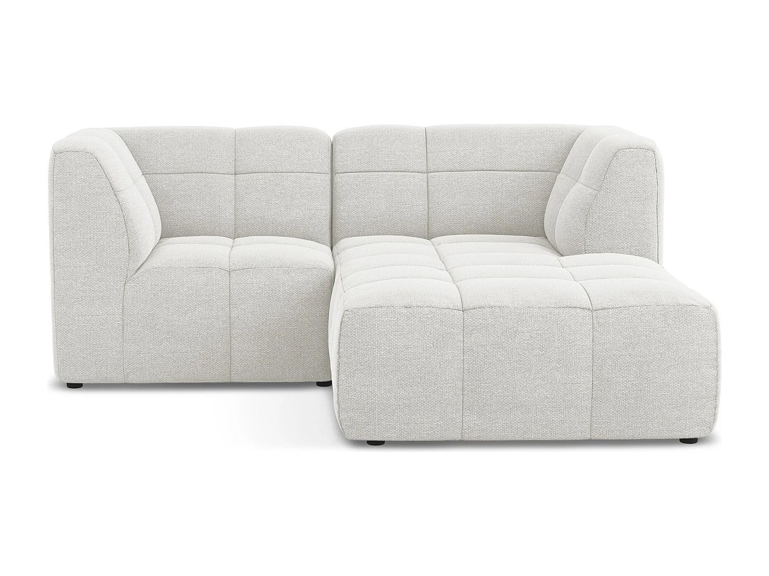 Modulaire hoekbank rechts van wit bouclé - ALOHA