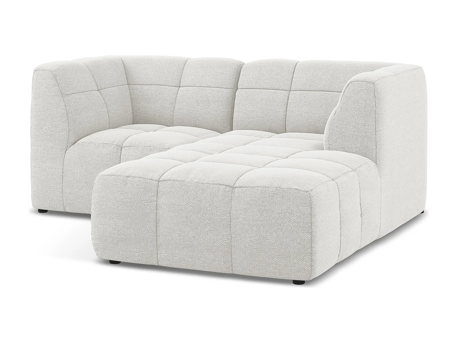 Modulaire hoekbank rechts van wit bouclé - ALOHA