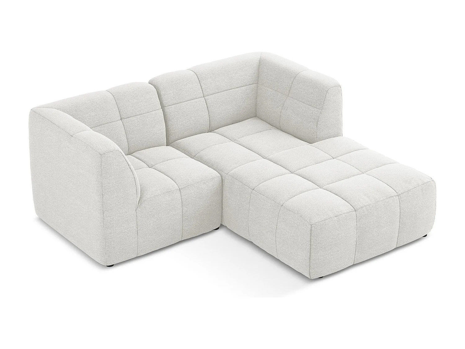 Modulaire hoekbank rechts van wit bouclé - ALOHA