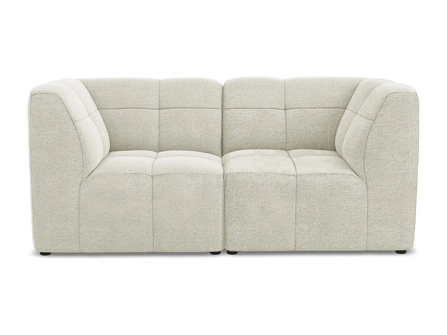 Canapé modulable 2 places en tissu bouclette - sable - ALOHA