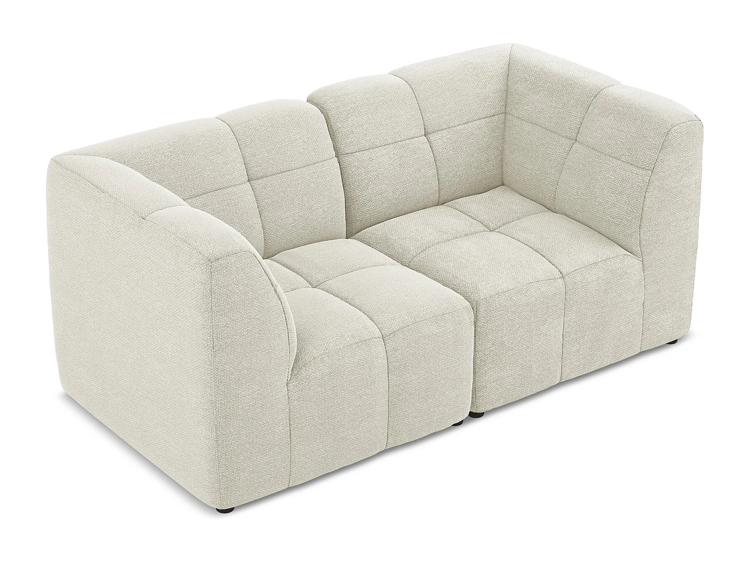 Canapé modulable 2 places en tissu bouclette - sable - ALOHA