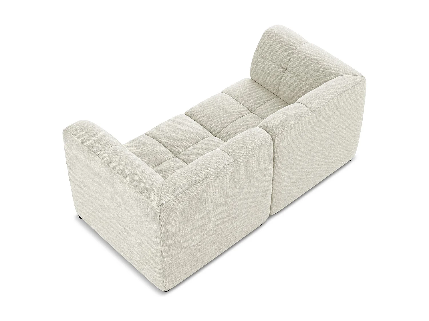 Canapé modulable 2 places en tissu bouclette - sable - ALOHA