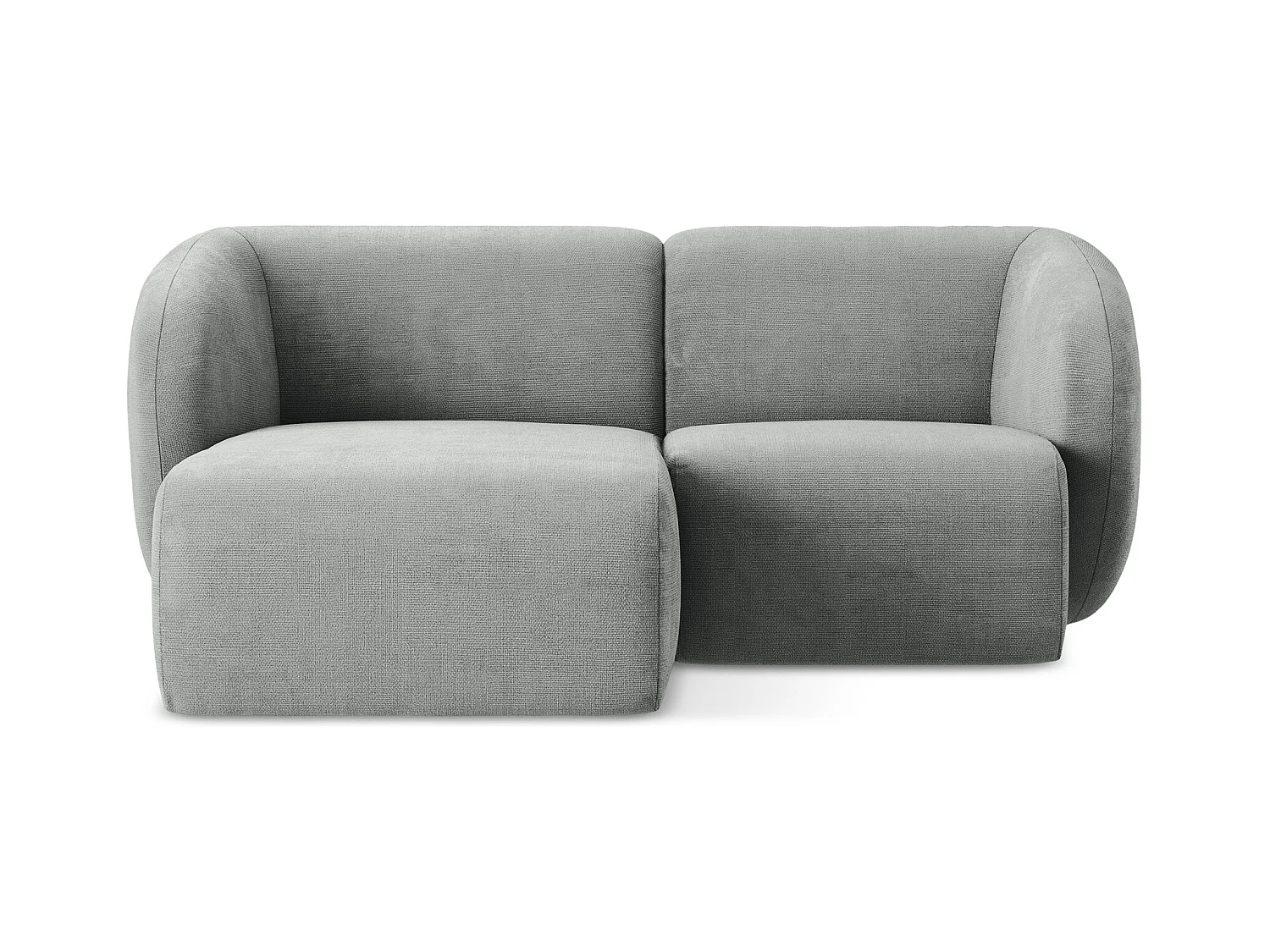 Canapé d'angle 2,5 places modulaire gauche en tissu chenille - gris - LANI